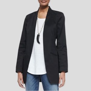 Eileen Fisher Black Long Polished Ramie Blazer Size 4